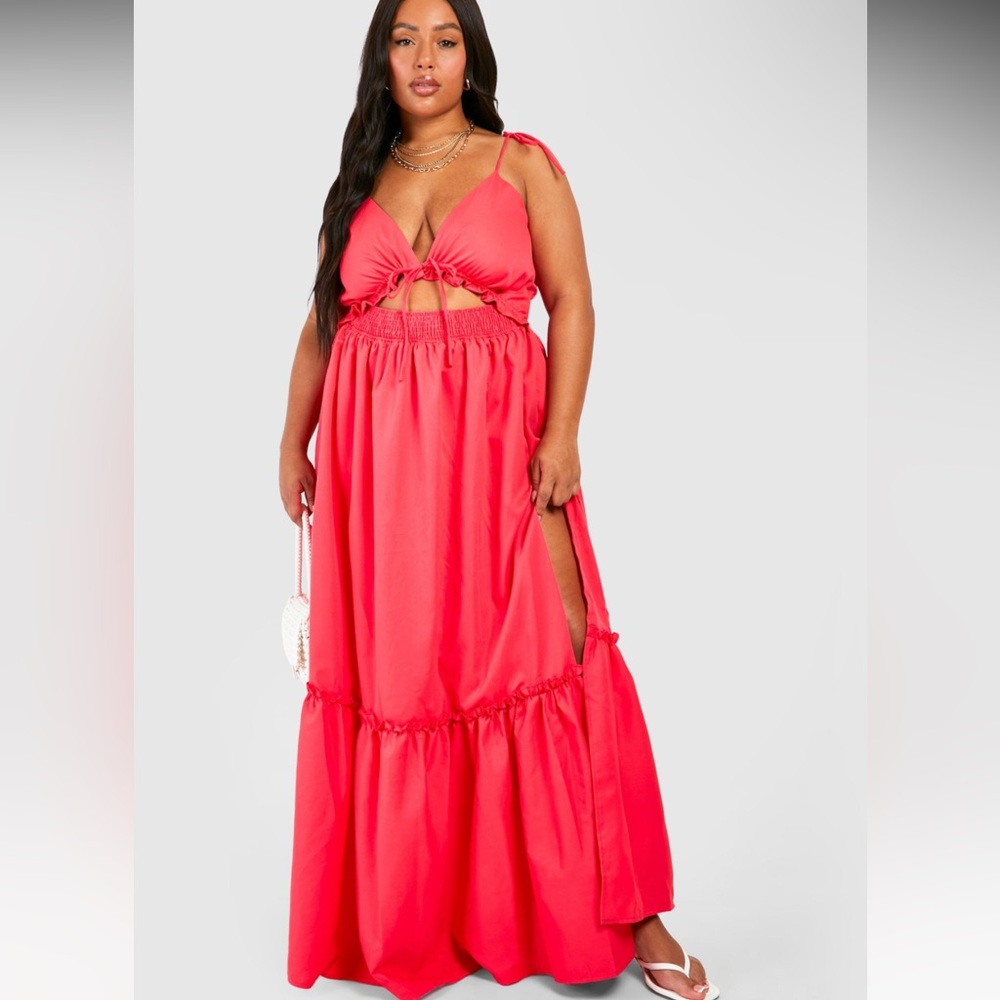 Pink Woven Maxi Dress